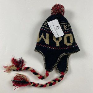 NEW Robin Ruth New York Beanie Hat Cap Toque Trapper Ear Flaps Pom Pom Tassel